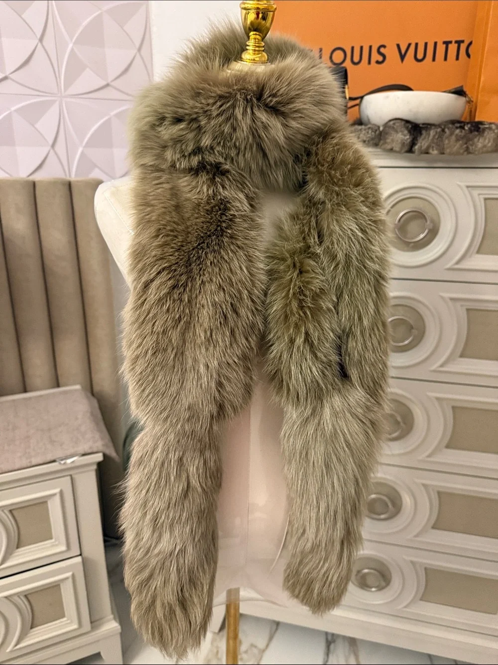 Real Fox fur long scarf
